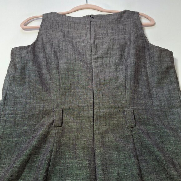 AGB Womens Sheath Dress Size 12 Gray Woven Princess Seams Back Zip - Picture 7 of 12
